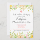 Bloemenmeisje Presentatie 3 Jaar Mexicaans 3 Jaar Kaart (Voorkant)