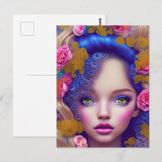 Bloemenmeisje Princess Geïnspireerd door de Oekraï Briefkaart (Voorkant / Achterkant)