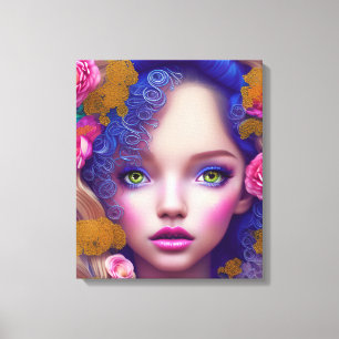 Bloemenmeisje Princess Geïnspireerd door de Oekraï Canvas Afdruk