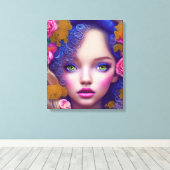 Bloemenmeisje Princess Geïnspireerd door de Oekraï Canvas Afdruk (Insitu (Houten vloer))