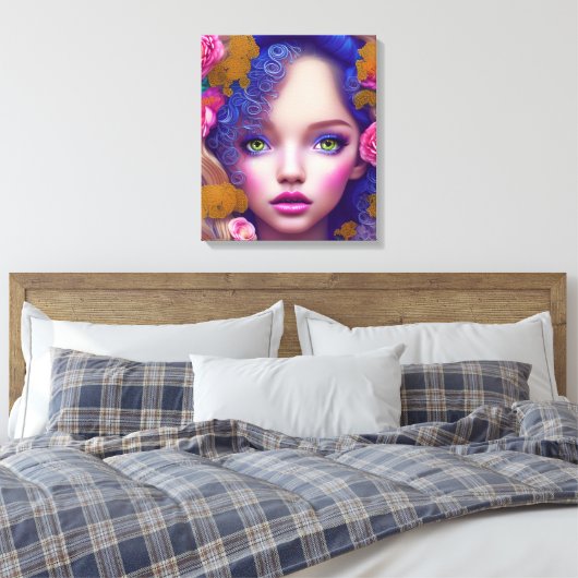 Bloemenmeisje Princess Geïnspireerd door de Oekraï Canvas Afdruk (Insitu (Slaapkamer))