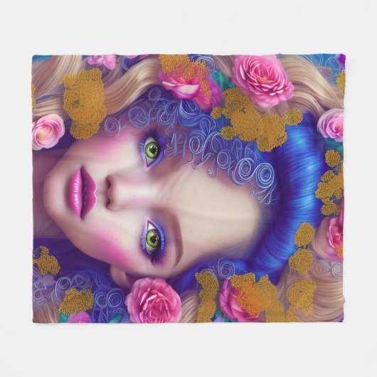 Bloemenmeisje Princess Geïnspireerd door de Oekraï Fleece Deken (Voorkant (Horizontaal))
