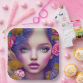 Bloemenmeisje Princess Geïnspireerd door de Oekraï Papieren Bordje (Feest)