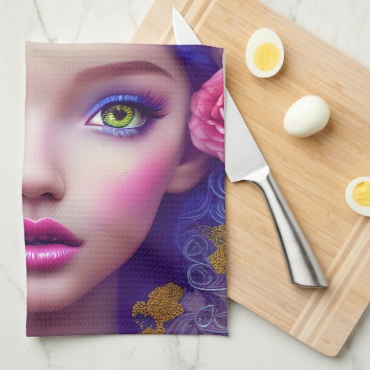 Bloemenmeisje Princess Geïnspireerd door de Oekraï Theedoek (Quarter Fold)