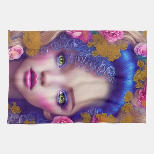 Bloemenmeisje Princess Geïnspireerd door de Oekraï Theedoek (Horizontaal)