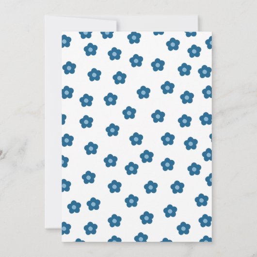 Bloemenmeisje Proposal Custom Floral Bow Dusty Blu Kaart (Achterkant)