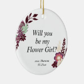 Bloemenmeisje proposal Personalized Jr. Bridesmaid Keramisch Ornament (Rechts)