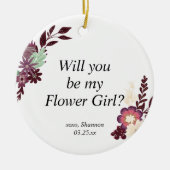 Bloemenmeisje proposal Personalized Jr. Bridesmaid Keramisch Ornament (Voorkant)