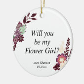 Bloemenmeisje proposal Personalized Jr. Bridesmaid Keramisch Ornament (Links)