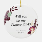 Bloemenmeisje proposal Personalized Jr. Bridesmaid Keramisch Ornament (Achterkant)