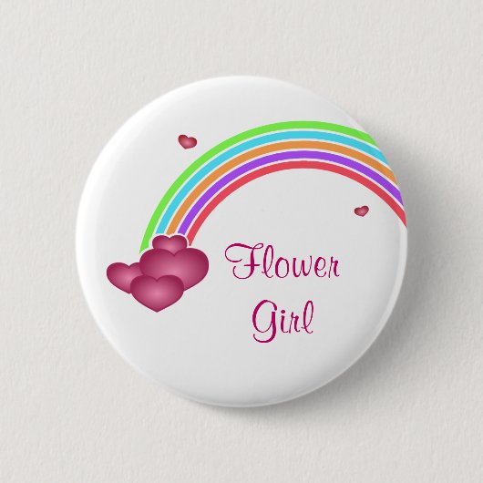 Bloemenmeisje Rainbow en Heart Button (Voorkant)