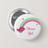 Bloemenmeisje Rainbow en Heart Button (Voorkant /achterkant)