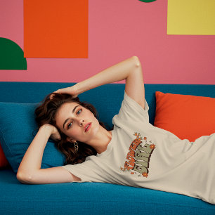 Bloemenmeisje – Retro Bloemtypografie Tri-Blend Shirt