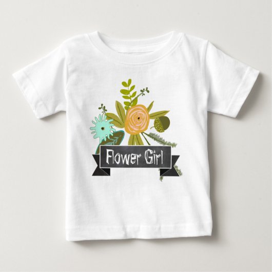 Bloemenmeisje Retro Mint Chalkboard bruiloft (Voorkant)