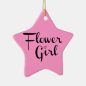 Bloemenmeisje Retro Script Black op roze Keramisch Ornament (Rechts)