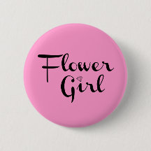 Bloemenmeisje Retro Script Black op roze