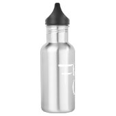 Bloemenmeisje Retro Script White op grijs Waterfles (Links)