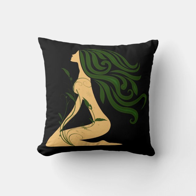 Bloemenmeisje Reversibele Pillow Kussen (Voorkant)