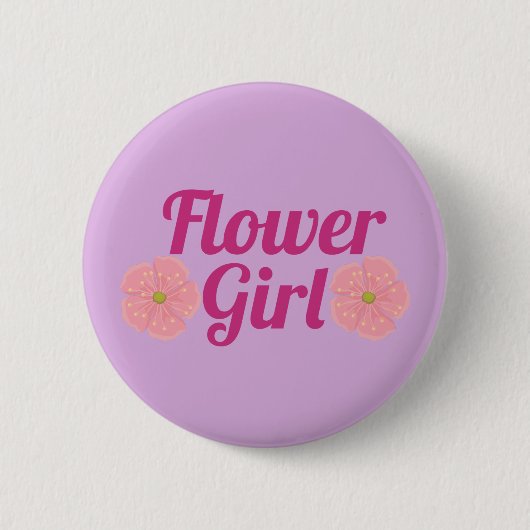Bloemenmeisje ronde button 5,7 cm (Voorkant)