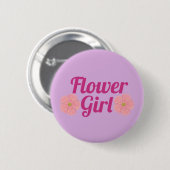 Bloemenmeisje ronde button 5,7 cm (Voorkant /achterkant)