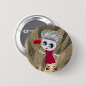 bloemenmeisje  ronde button 5,7 cm (Voorkant /achterkant)