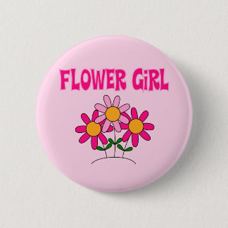 Bloemenmeisje Ronde Button 5,7 Cm