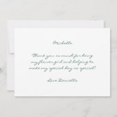 Bloemenmeisje Roze Bloemenbrief bruiloft Bedankkaart (Achterkant)