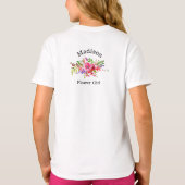 Bloemenmeisje Roze Bloemige Trouw T-Shirt (Achterkant)