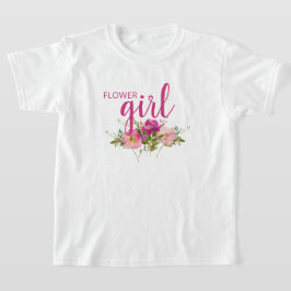 Bloemenmeisje Roze Waterverf Bloemenkleding T-Shir T-shirt