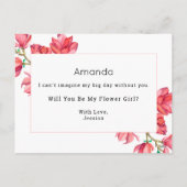 Bloemenmeisje Roze Wit Bloemen Magnolia Kaart (Achterkant)