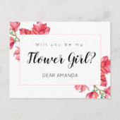 Bloemenmeisje Roze Wit Bloemen Magnolia Kaart (Voorkant)