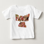 Bloemenmeisje Ruffle Tee met grote letters (Voorkant)