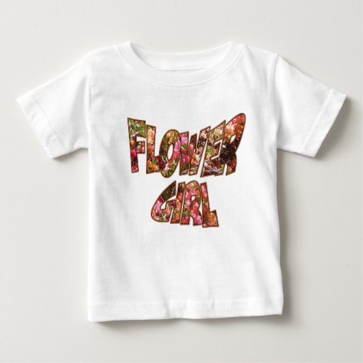 Bloemenmeisje Ruffle Tee met grote letters (Voorkant)