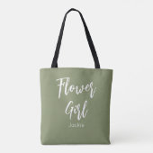 Bloemenmeisje Sage Green Wedding Canvas tas (Achterkant)