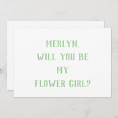 Bloemenmeisje Sage Groen Wit Minimaal Bruiloft 202 Kaart (Voorkant / Achterkant)