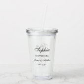 Bloemenmeisje Script Aangepast Acryl Drinkbeker (Achterkant)