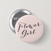 Bloemenmeisje Script Chic Wedding Rehearsal Party Ronde Button 5,7 Cm (Voorkant /achterkant)
