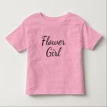 Bloemenmeisje Script Typografie op roze Kinder Shirts<br><div class="desc">Bloemenmeisje script op roze. Of kies een andere kleur van het shirt. Cute gift voor het bloemmeisje.</div>