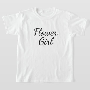 Bloemenmeisje Script Typografie op wit T-shirt