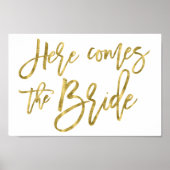 Bloemenmeisje Sign Poster Gold Foil-effect 8x12 (Voorkant)