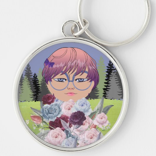 BLOEMENMEISJE SLEUTELHANGER (Voorkant)