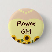 Bloemenmeisje Sunflower Wedding Pin Ronde Button 5,7 Cm (Voorkant)