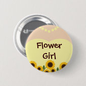 Bloemenmeisje Sunflower Wedding Pin Ronde Button 5,7 Cm (Voorkant /achterkant)