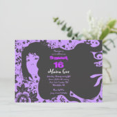 Bloemenmeisje Sweet 16 Zestien Uitnodiging (Staand voorkant)