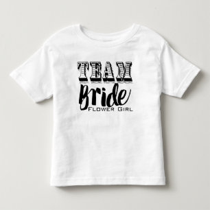 Bloemenmeisje Team Bride Hand Lettered Kinder Shirts