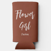 Bloemenmeisje Terracotta Bruin Bruiloft Seltzer Blikjeskoeler (Achterkant)