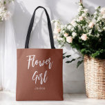 Bloemenmeisje Terracotta Bruin Bruiloft Tote Bag<br><div class="desc">Bloemenmeisje Terracotta Bruine Tote Tas of Bruiloft,  Bruidsmeisje,  Bruiloftsfeest,  Meidenavakantie. Bekijk meer producten met dit ontwerp in de collectie hieronder.</div>