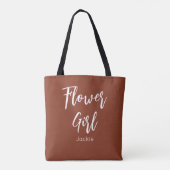 Bloemenmeisje Terracotta Bruin Bruiloft Tote Bag (Achterkant)