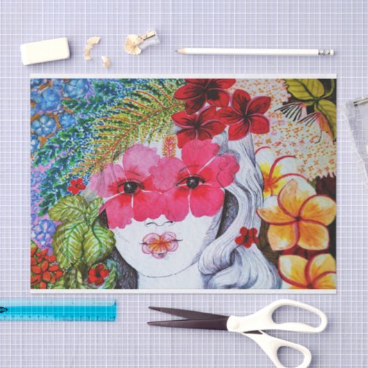 Bloemenmeisje Tissuepapier (Craft)