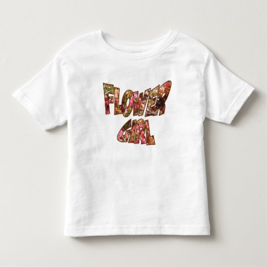 Bloemenmeisje Toddler T-shirt Big Lettering (Voorkant)
